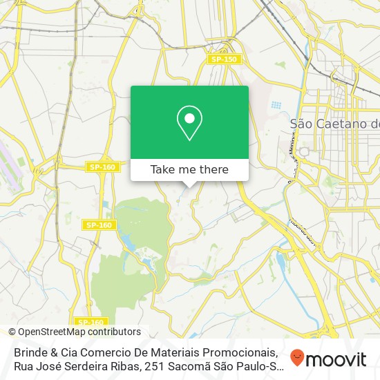 Mapa Brinde & Cia Comercio De Materiais Promocionais, Rua José Serdeira Ribas, 251 Sacomã São Paulo-SP 04174-135
