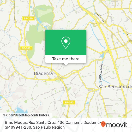 Bmc Modas, Rua Santa Cruz, 436 Canhema Diadema-SP 09941-230 map