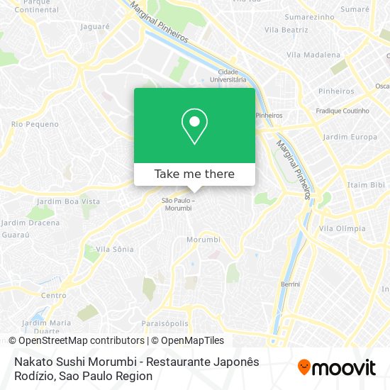 Mapa Nakato Sushi Morumbi - Restaurante Japonês Rodízio