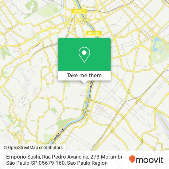 Mapa Empório Sushi, Rua Pedro Avancine, 273 Morumbi São Paulo-SP 05679-160