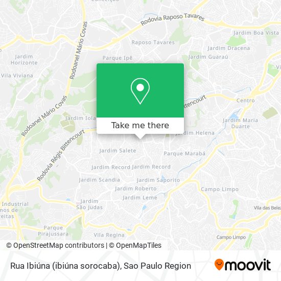 Rua Ibiúna (ibiúna sorocaba) map