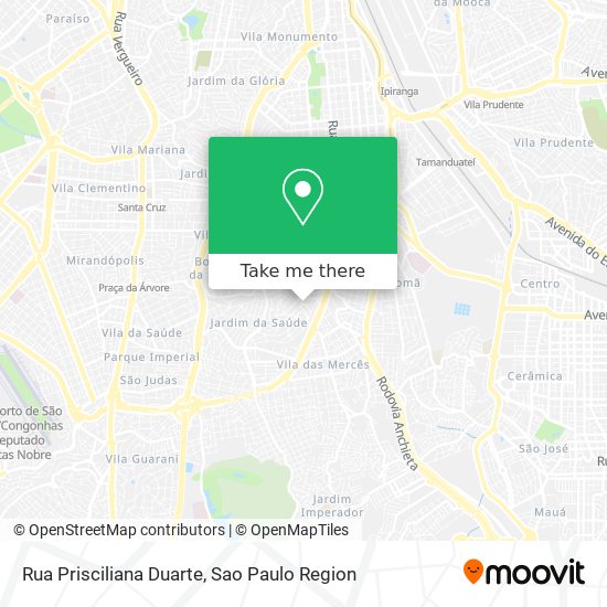 Mapa Rua Prisciliana Duarte