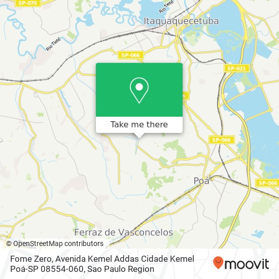 Mapa Fome Zero, Avenida Kemel Addas Cidade Kemel Poá-SP 08554-060