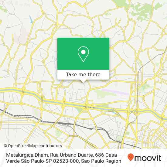 Mapa Metalurgica Dham, Rua Urbano Duarte, 686 Casa Verde São Paulo-SP 02523-000