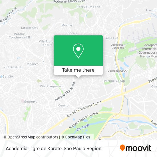 Mapa Academia Tigre de Karatê