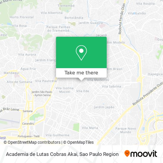 Mapa Academia de Lutas Cobras Akai