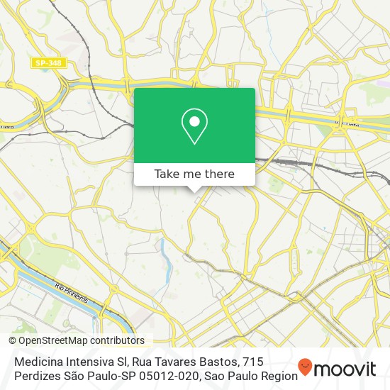 Mapa Medicina Intensiva Sl, Rua Tavares Bastos, 715 Perdizes São Paulo-SP 05012-020