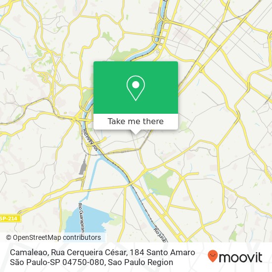 Mapa Camaleao, Rua Cerqueira César, 184 Santo Amaro São Paulo-SP 04750-080