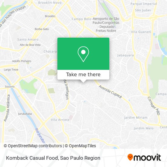 Komback Casual Food map