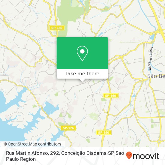 Mapa Rua Martin Afonso, 292, Conceição Diadema-SP