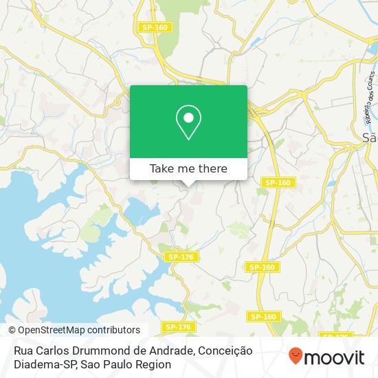 Mapa Rua Carlos Drummond de Andrade, Conceição Diadema-SP