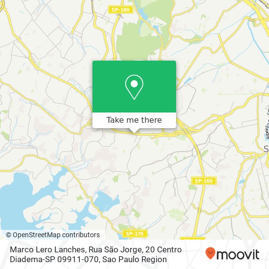 Mapa Marco Lero Lanches, Rua São Jorge, 20 Centro Diadema-SP 09911-070
