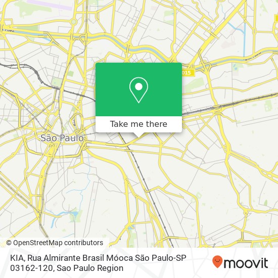 Mapa KIA, Rua Almirante Brasil Móoca São Paulo-SP 03162-120