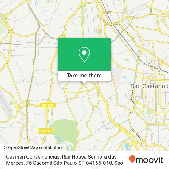 Mapa Cayman Conveniencias, Rua Nossa Senhora das Mercês, 76 Sacomã São Paulo-SP 04165-010