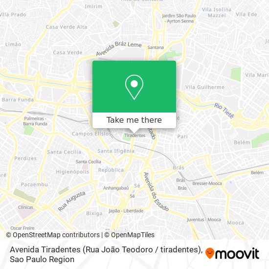 Mapa Avenida Tiradentes (Rua João Teodoro / tiradentes)