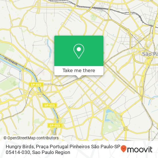 Mapa Hungry Birds, Praça Portugal Pinheiros São Paulo-SP 05414-030