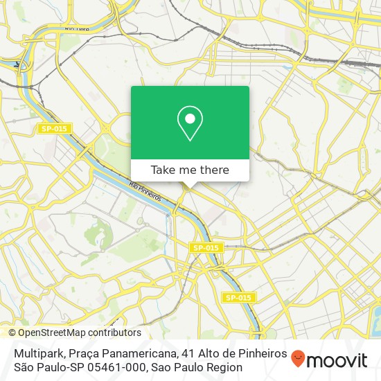 Mapa Multipark, Praça Panamericana, 41 Alto de Pinheiros São Paulo-SP 05461-000