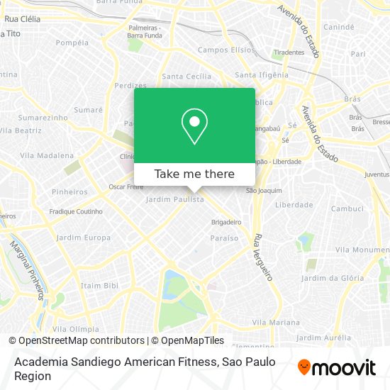 Mapa Academia Sandiego American Fitness