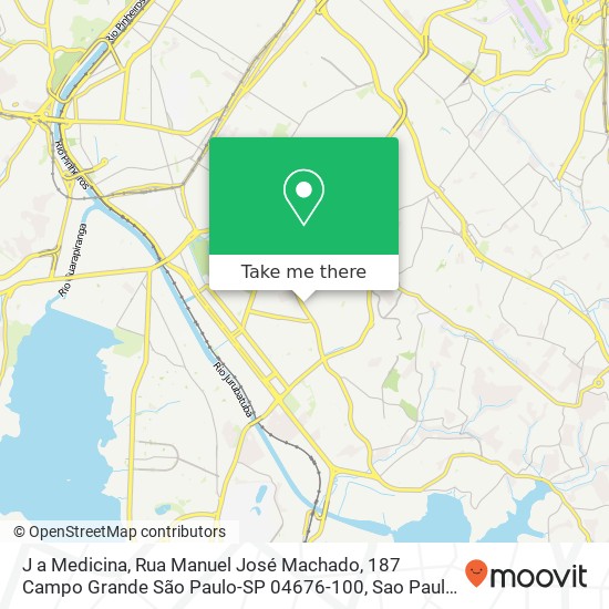 Mapa J a Medicina, Rua Manuel José Machado, 187 Campo Grande São Paulo-SP 04676-100
