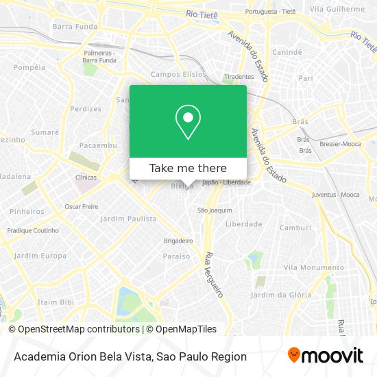 Mapa Academia Orion Bela Vista