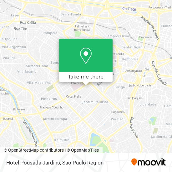 Mapa Hotel Pousada Jardins