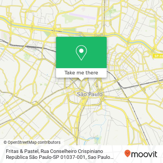 Fritas & Pastel, Rua Conselheiro Crispiniano República São Paulo-SP 01037-001 map