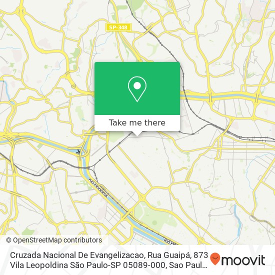 Cruzada Nacional De Evangelizacao, Rua Guaipá, 873 Vila Leopoldina São Paulo-SP 05089-000 map