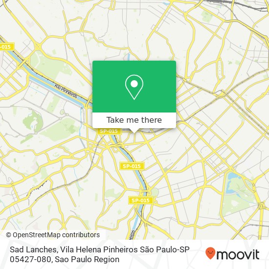 Mapa Sad Lanches, Vila Helena Pinheiros São Paulo-SP 05427-080