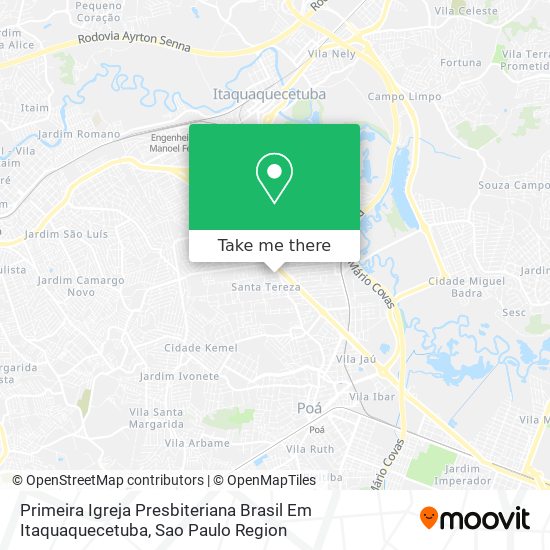 Primeira Igreja Presbiteriana Brasil Em Itaquaquecetuba map