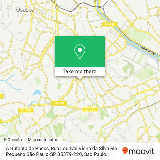 Mapa A Butantã de Pneus, Rua Lourival Vieira da Silva Rio Pequeno São Paulo-SP 05379-220