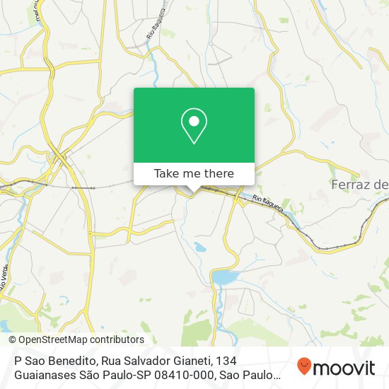 Mapa P Sao Benedito, Rua Salvador Gianeti, 134 Guaianases São Paulo-SP 08410-000