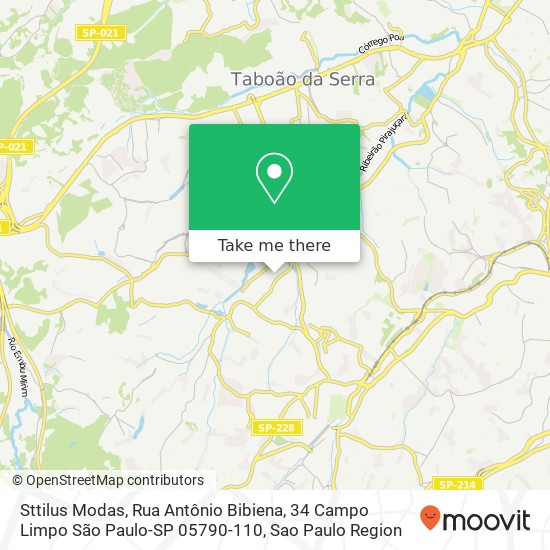 Mapa Sttilus Modas, Rua Antônio Bibiena, 34 Campo Limpo São Paulo-SP 05790-110