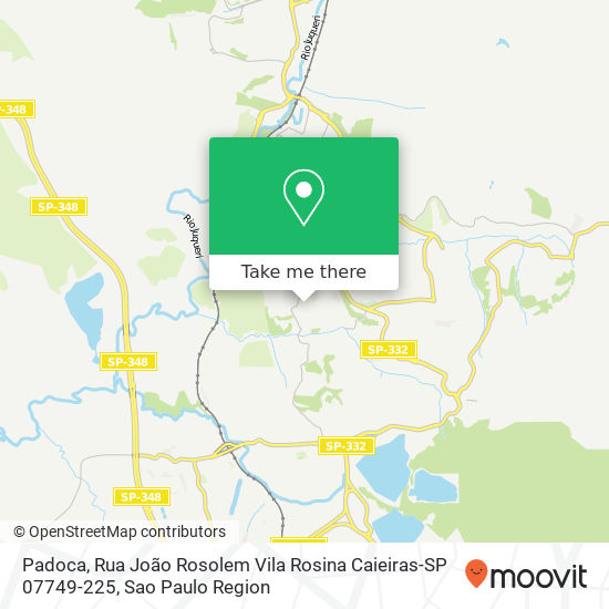 Mapa Padoca, Rua João Rosolem Vila Rosina Caieiras-SP 07749-225