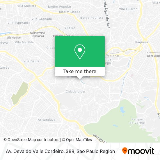 Mapa Av. Osvaldo Valle Cordeiro, 389