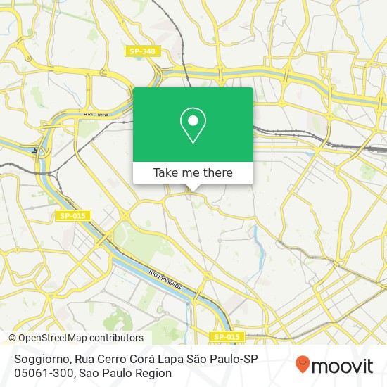 Mapa Soggiorno, Rua Cerro Corá Lapa São Paulo-SP 05061-300