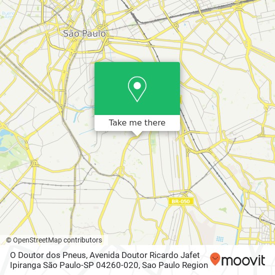 Mapa O Doutor dos Pneus, Avenida Doutor Ricardo Jafet Ipiranga São Paulo-SP 04260-020