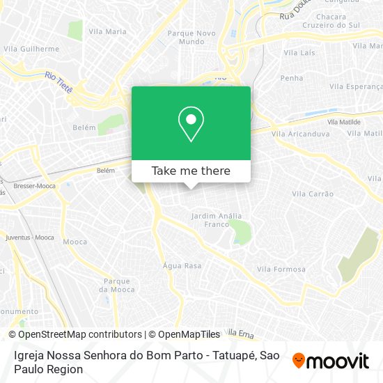 Mapa Igreja Nossa Senhora do Bom Parto - Tatuapé