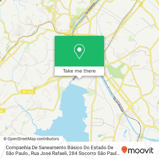 Mapa Companhia De Saneamento Básico Do Estado De São Paulo., Rua José Rafaeli, 284 Socorro São Paulo-SP 04763-280