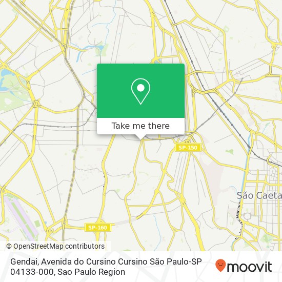 Mapa Gendai, Avenida do Cursino Cursino São Paulo-SP 04133-000