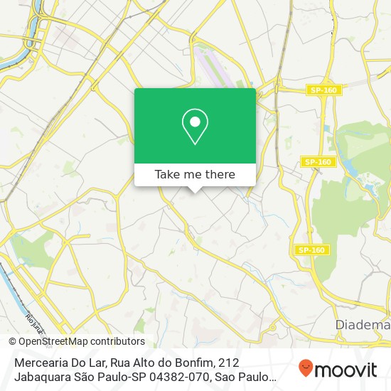 Mapa Mercearia Do Lar, Rua Alto do Bonfim, 212 Jabaquara São Paulo-SP 04382-070