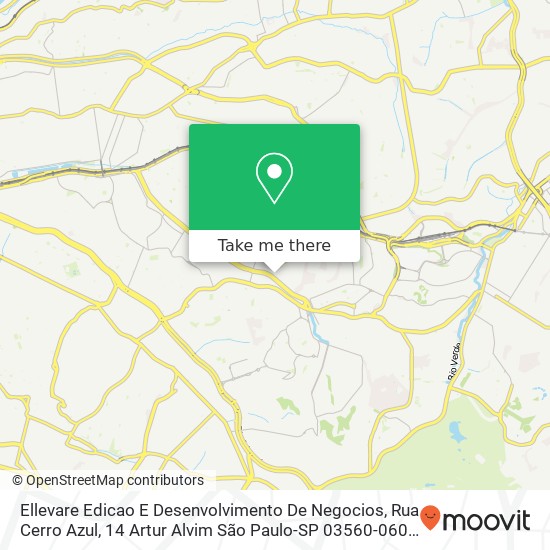 Mapa Ellevare Edicao E Desenvolvimento De Negocios, Rua Cerro Azul, 14 Artur Alvim São Paulo-SP 03560-060
