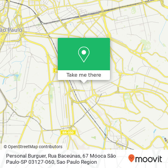 Personal Burguer, Rua Baceúnas, 67 Móoca São Paulo-SP 03127-060 map