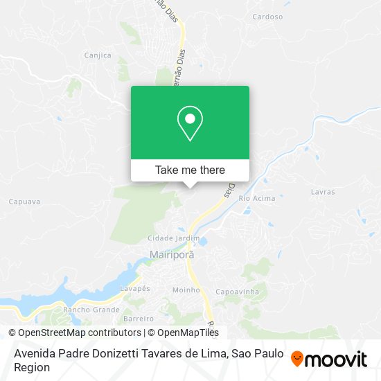 Avenida Padre Donizetti Tavares de Lima, Mairiporã-SP map