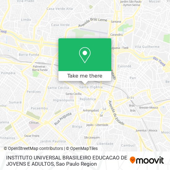 Mapa INSTITUTO UNIVERSAL BRASILEIRO EDUCACAO DE JOVENS E ADULTOS