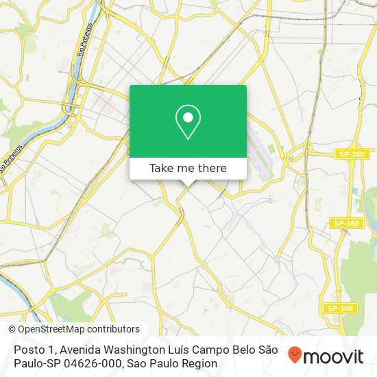 Mapa Posto 1, Avenida Washington Luís Campo Belo São Paulo-SP 04626-000