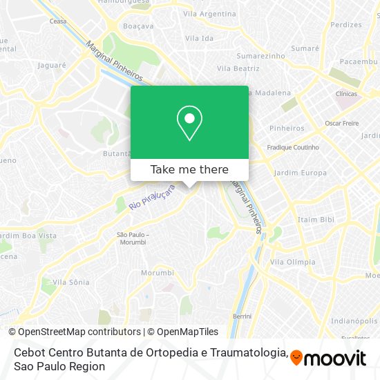 Mapa Cebot Centro Butanta de Ortopedia e Traumatologia