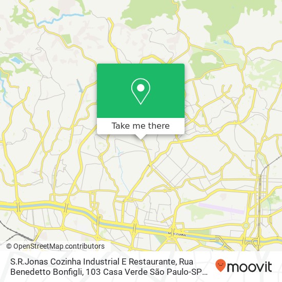 Mapa S.R.Jonas Cozinha Industrial E Restaurante, Rua Benedetto Bonfigli, 103 Casa Verde São Paulo-SP 02564-040