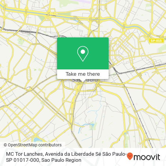 Mapa MC Tor Lanches, Avenida da Liberdade Sé São Paulo-SP 01017-000