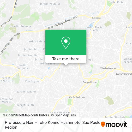 Professora Nair Hiroko Konno Hashimoto map