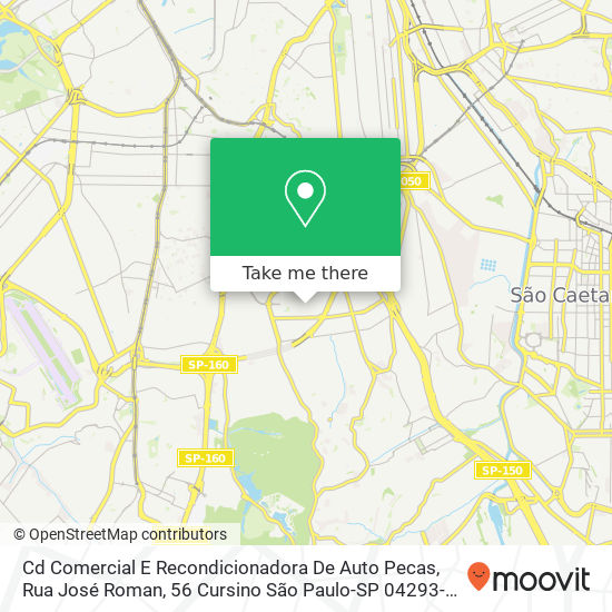 Cd Comercial E Recondicionadora De Auto Pecas, Rua José Roman, 56 Cursino São Paulo-SP 04293-035 map